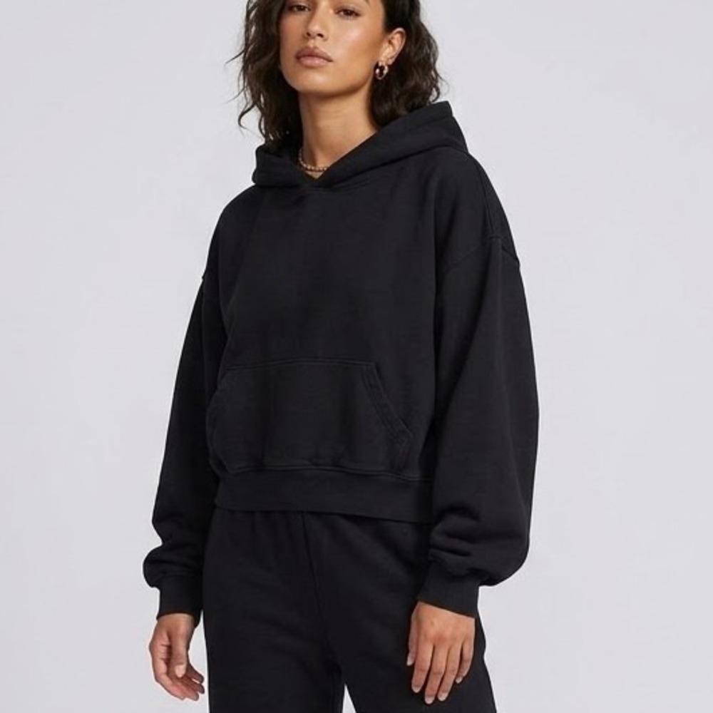 SET Active Oversized Cropped Hoodie in Black Women XL